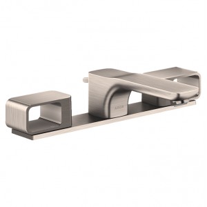 Axor Urquiola Смеситель для раковины 50, на 3 отв., с панелью и донным клапаном, цвет: сталь