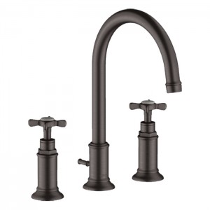 Axor Montreux Смеситель для раковины 180, на 3 отв., с донным клапаном, цвет: шлифованный черный хром