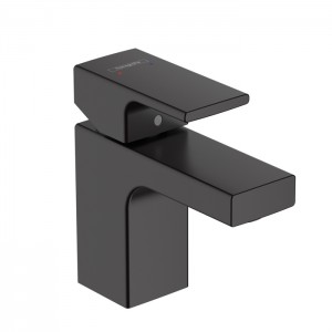 Hansgrohe Vernis Shap Смеситель для раковины, излив 70 мм, с донным клапаном, цвет: матовый черный Hansgrohe Vernis Shap Смеситель для раковины, излив 70 мм, с донным клапаном, цвет: матовый черный