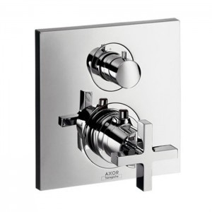 Axor Citterio, Термостат с запорным/ переключающим вентилем, с крестовой рукояткой, СМ, внешняя часть, цвет: хром