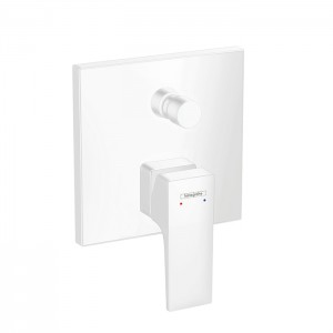 Hansgrohe Metropol Встраиваемый смеситель для ванны с переключателем и обр. клапанами, внешняя часть, цвет: белый матовый Hansgrohe Metropol Встраиваемый смеситель для ванны с переключателем и обр. клапанами, внешняя часть, цвет: белый матовый