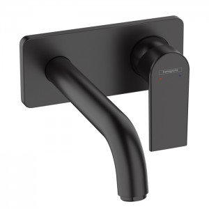 Hansgrohe Vernis Shap Смеситель для раковины, настенный, излив 204 мм, внешняя часть, цвет: матовый черный Hansgrohe Vernis Shap Смеситель для раковины, настенный, излив 204 мм, внешняя часть, цвет: матовый черный