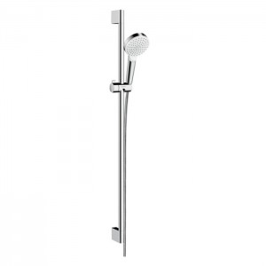 Hansgrohe Crometta Vario Unica Душевой набор: штанга 900mm, ручной душ, 1jet (Rain), шланг, цвет: белый/хром Hansgrohe Crometta Vario Unica Душевой набор: штанга 900mm, ручной душ, 1jet (Rain), шланг, цвет: белый/хром