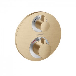 Hansgrohe Ecostat S Термостат с запорным/переключающим вентилем Ecostat S, СМ, шлиф. Бронза Hansgrohe Ecostat S Термостат с запорным/переключающим вентилем Ecostat S, СМ, шлиф. Бронза