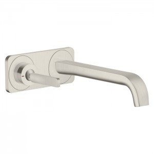 Axor Citterio E Смеситель для раковины, встраиваемый, излив: 22.1см., с панелью, цвет: сталь