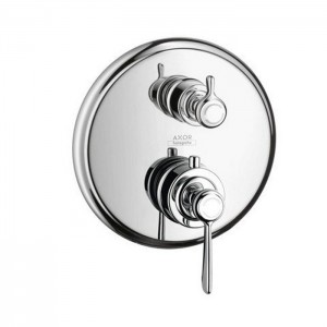 Axor Montreux, Термостат с запорным/ переключающим вентилем, с рычаговой рукояткой, СМ, внешняя часть, цвет: хром