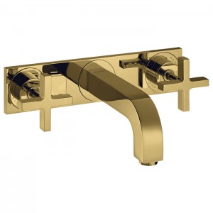 Axor Citterio Смеситель для раковины 226, встраиваемый, излив: 22.6см., с панелью, цвет: полированное золото