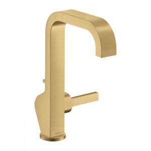 Axor Citterio Смеситель для раковины 190, на 1 отв., с высоким изливом, с донным клапаном, цвет: шлифованное золото