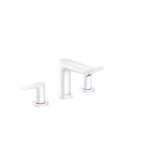 Hansgrohe Talis E Смеситель для раковины 150, на 3 отв, с донным клапаном, излив 112мм, цвет: белый матовый Hansgrohe Talis E Смеситель для раковины 150, на 3 отв, с донным клапаном, излив 112мм, цвет: белый матовый