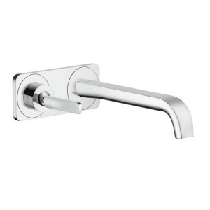 Axor Citterio E, Смеситель для раковины,однорычажный, с панелью иизливом 220 мм, настенный монтаж, внешняя часть, цвет: хром