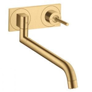 Axor Uno² Смеситель для кухни, встраиваемый, излив: 33см., цвет: шлифованное золото