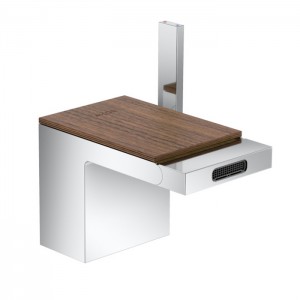 Axor MyEdition Смеситель для биде, на 1 отв., излив 145мм, с донным клапаном, цвет: хром/черный орех