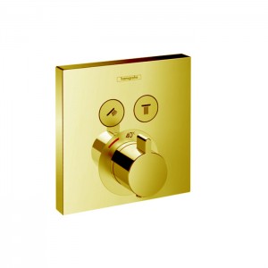 Hansgrohe ShowerSelect Термостат для душа, 2 источника, внешняя часть, цвет: золото Hansgrohe ShowerSelect Термостат для душа, 2 источника, внешняя часть, цвет: золото