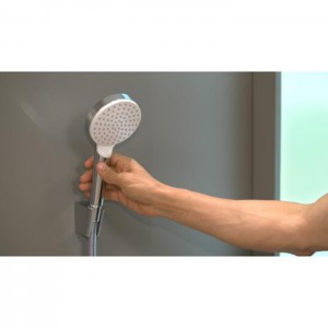 Hansgrohe Crometta 1jet Porter Ручной душ 10см., с держателем, цвет: белый/хром Hansgrohe Crometta 1jet Porter Ручной душ 10см., с держателем, цвет: белый/хром