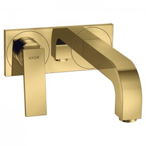 Axor Citterio Смеситель для раковины 220, встраиваемый, излив: 22см., с панелью, цвет: полированное золото