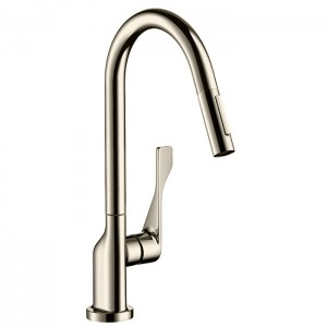 Axor Citterio Смеситель для кухни, однорычажный, на 1 отв, с выдвижным душем, излив: 220мм, цвет: под сталь