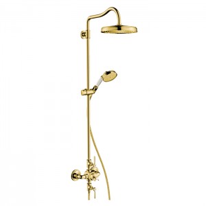Axor Montreux Душевая стойка с термостатом и верхним душем d=240мм, цвет: полированное золото