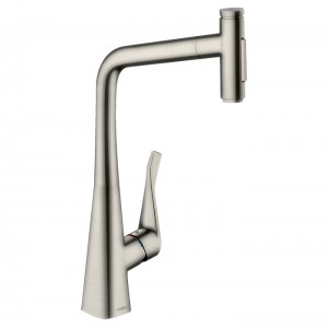 Hansgrohe Metris M71 Смеситель для кухни, на 1 отв, поворотный излив: 23.5см с вытяжным душем, 2jet, h: 33.3см, sBox, цвет: нержавейка Hansgrohe Metris M71 Смеситель для кухни, на 1 отв, поворотный излив: 23.5см с вытяжным душем, 2jet, h: 33.3см, sBox, цвет: нержавейка