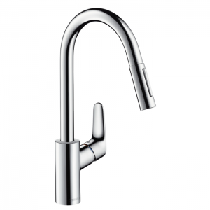 Hansgrohe Focus, Смеситель для кухни, с выдвижным душем, Цвет: сталь Hansgrohe Focus, Смеситель для кухни, с выдвижным душем, Цвет: сталь