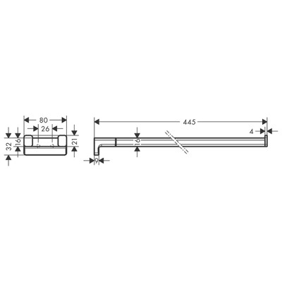 Hansgrohe AddStoris Полотенцедержатель 44.5см., двухрожковый, цвет: шлифованный черный хром
