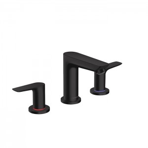 Hansgrohe Talis E Смеситель для раковины 150, на 3 отв, с донным клапаном, излив 112мм, цвет: черный матовый Hansgrohe Talis E Смеситель для раковины 150, на 3 отв, с донным клапаном, излив 112мм, цвет: черный матовый