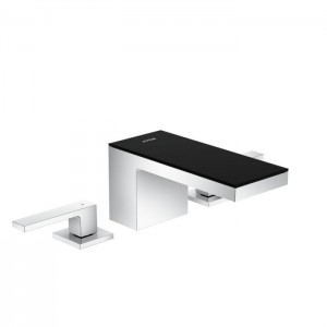 Axor MyEdition Смеситель для раковины, на 3 отв., излив 200мм, с донным клапаном, цвет: хром/черное стекло