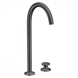 Axor One Смеситель для раковины Sel 260, на 2 отв., высокий, с донным клапаном Push-Open, цвет: шлифованный черный хром