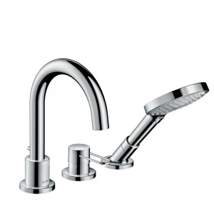 Axor Uno Смеситель на борт ванны, на 3 отв., с ручным душем, цвет: хром