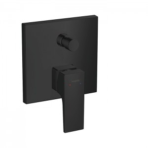 Hansgrohe Metropol Встраиваемый смеситель для ванны с переключателем и обр. клапанами, внешняя часть, цвет: черный матовый Hansgrohe Metropol Встраиваемый смеситель для ванны с переключателем и обр. клапанами, внешняя часть, цвет: черный матовый