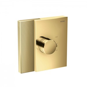 Axor Edge Смеситель для душа Highflow, встраиваемый, термостат, на 1 источник, алмазная огранка, внешняя часть, цвет: золото