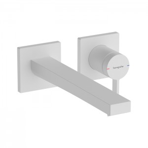Hansgrohe Tecturis E Смеситель для раковины, однорычажный, настенный, с изливом 22,5, скрытого монтажа, цвет: матовый белый Hansgrohe Tecturis E Смеситель для раковины, однорычажный, настенный, с изливом 22,5, скрытого монтажа, цвет: матовый белый