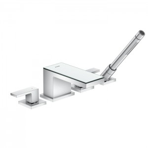 Axor MyEdition Смеситель для ванны, на 4 отв, излив 200мм, внешняя часть, цвет: хром/зеркальное стекло