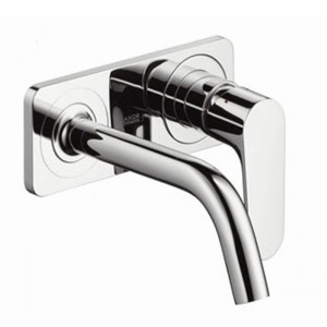 Axor Citterio M, Смеситель для раковины, однорычажный, с панелью и изливом 167 мм, настенный монтаж, СМ, внешняя часть, цвет: хром