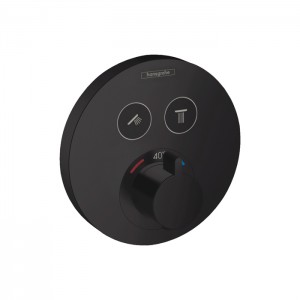 Hansgrohe ShowerSelect S Термостат ShowerSelect S, для 2 потребителей, СМ, цвет: матовый черный Hansgrohe ShowerSelect S Термостат ShowerSelect S, для 2 потребителей, СМ, цвет: матовый черный