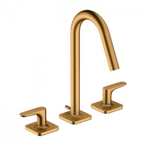 Axor Citterio M Смеситель для раковины, на 3 отв., с донным клапаном, цвет: шлифованное золото