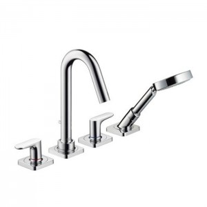 Axor Citterio M, Смеситель на край ванны, на 4 отверстия, с рычаговыми рукоятками, внешняя часть, цвет: хром