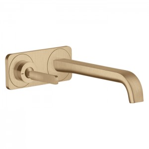 Axor Citterio E Смеситель для раковины, встраиваемый, излив: 22.1см., с панелью, цвет: шлифованная бронза