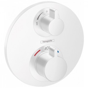 Hansgrohe Ecostat S Смеситель для душа, настенный, термостатический, цвет: белый матовый Hansgrohe Ecostat S Смеситель для душа, настенный, термостатический, цвет: белый матовый