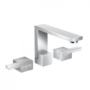 Axor Edge Смеситель для раковины, на 3 отв., с донным клапаном push/open, излив 173мм, алмазная огранка, цвет: хром