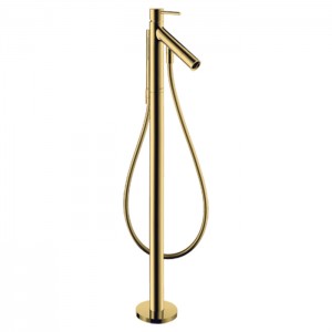 Axor Starck Смеситель для ванны, напольный, с ручным душем, цвет: полированное золото