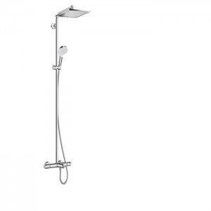 Hansgrohe Crometta E 240 SHP Душевая система 138см, с верхним душем 240х240мм., ручным душем и термостатическим смесителем, цвет: хром Hansgrohe Crometta E 240 SHP Душевая система 138см, с верхним душем 240х240мм., ручным душем и термостатическим смесителем, цвет: хром