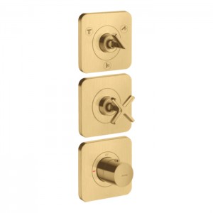 Axor Citterio E Смеситель для душа, термостатический на 3 выхода, цвет: Шлифованное золото