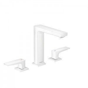 Hansgrohe Metropol Смеситель для раковины 160, на 3 отв, с донным клапаном, излив 152мм, цвет: белый матовый Hansgrohe Metropol Смеситель для раковины 160, на 3 отв, с донным клапаном, излив 152мм, цвет: белый матовый