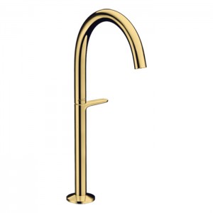 Axor One Смеситель для раковины Sel 260, на 1 отв., высокий, с донным клапаном Push-Open, цвет: полированное золото