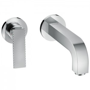 Axor Citterio Смеситель для раковины, встраиваемый, излив 220 мм, с розетками, с текстурой, внешняя часть, цвет: хром