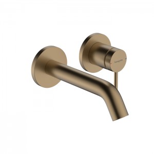 Hansgrohe Tecturis S Смеситель для раковины однорычажный для скрытого монтажа настенный с изливом 16,5 см, цвет: шлифованое бронза Hansgrohe Tecturis S Смеситель для раковины однорычажный для скрытого монтажа настенный с изливом 16,5 см, цвет: шлифованое бронза