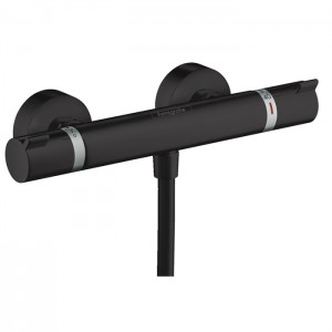 Hansgrohe Ecostat Смеситель для душа, настенный, термостатический, цвет: черный матовый Hansgrohe Ecostat Смеситель для душа, настенный, термостатический, цвет: черный матовый