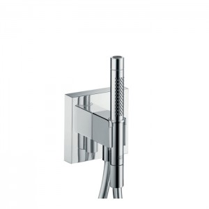 Axor Набор ручного душа: лейка с 2мя режимами, шланг 1,25 м, водорозетка, держатель лейки, цвет: хром (наружная часть)