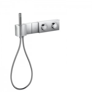 Axor Edge Смеситель для душа 470/100, встраиваемый, термостат, на 2 источника, с ручным душем, алмазная огранка, внешняя часть, цвет: хром