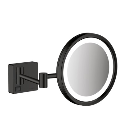 Hansgrohe AddStoris Косметическое зеркало с LED подсветкой, цвет: черный матовый